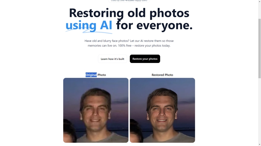 Restore old and blurry face photos