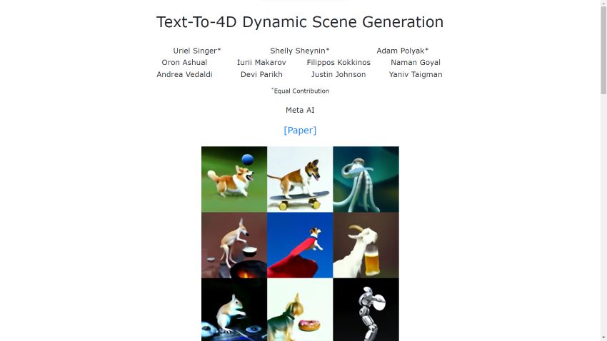 Generates 3D dynamic scenes from text