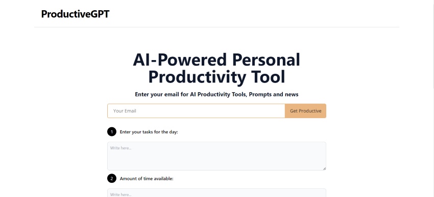 personal productivity tool: ProductiveGPT
