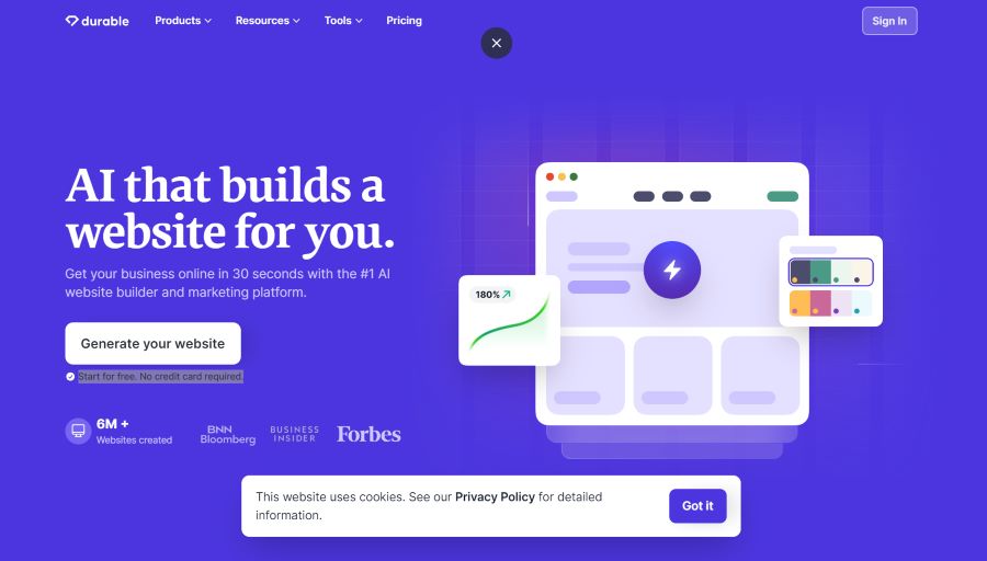 Durable: The AI-powered website builder
