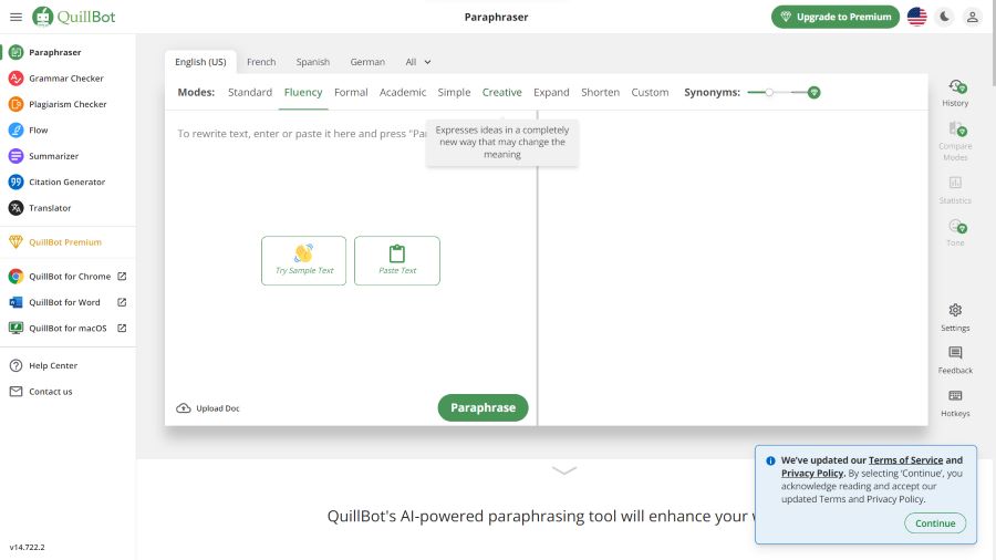 QuillBot : Multifunctional writing assistant