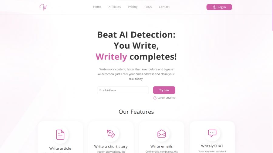 Writely : AI writing assistant write various types of content