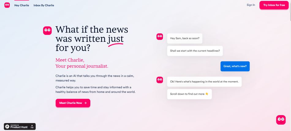 Charlie: Delivers Personalized News